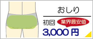 大野城のおしり脱毛、けつ毛脱毛は初回料金3,000円からご利用いただけます。